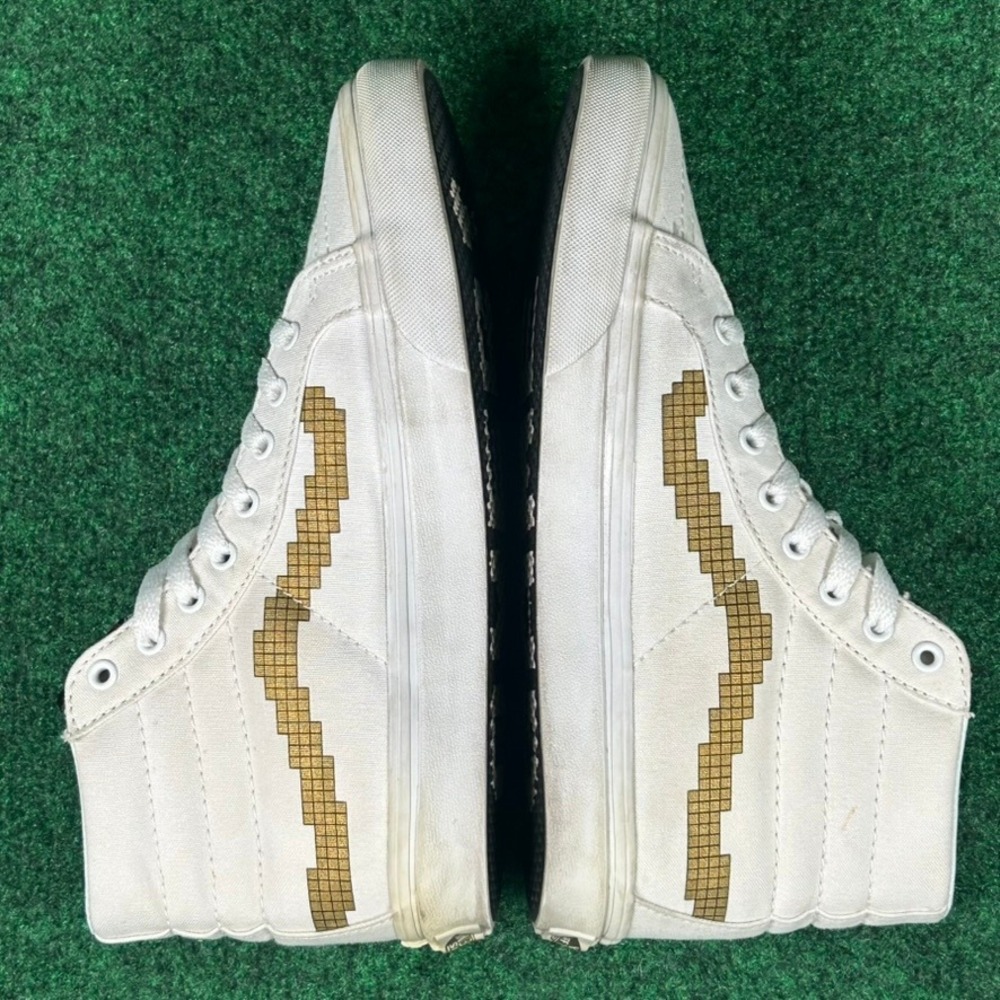 Vans x Nintendo Sk8-Hi Super Mario Bros White Gold Pixel Sneakers 721278 Men 6.5 - Picture 7 of 9